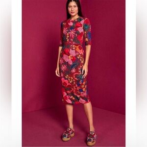 Farm Rio Snake Garden Jersey Dress XS